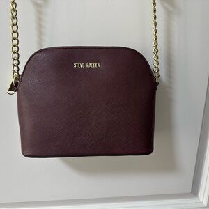 Steve Madden Burgundy Crossbody Bag with Elegant Chain